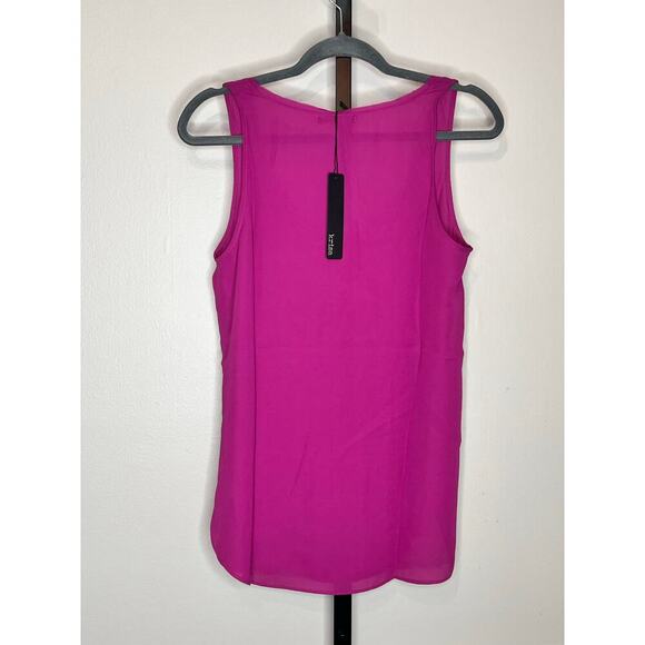 Krisa Revolve Magenta Pink Solid Scoop Neck Sleeveless Tunic Tank Top NWT - Picture 3 of 6